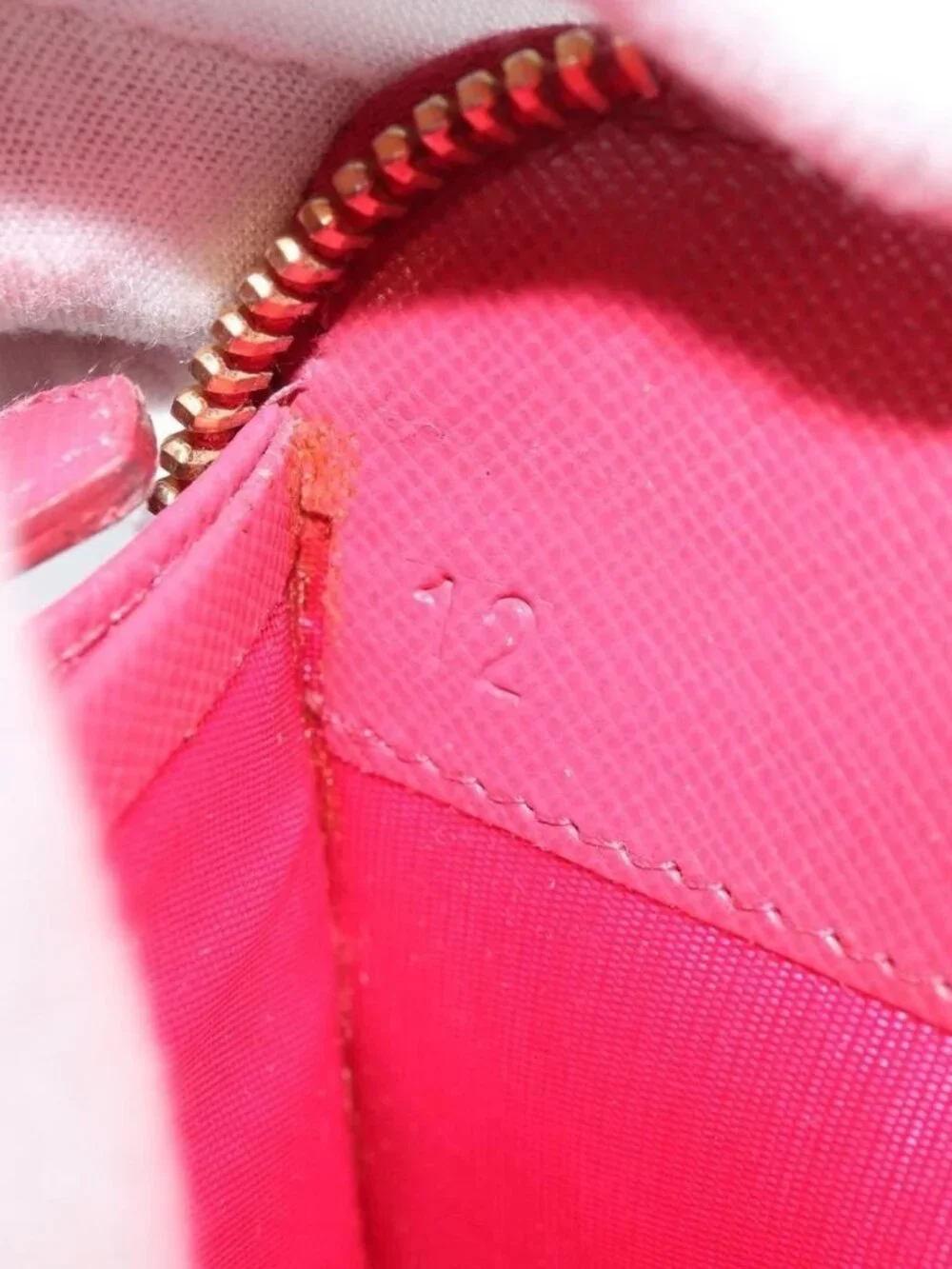 PRADA Ribbon Long Wallet Safiano leather Pink Gold
